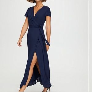 Babaton (Aritzia) Slit Wrap Dress Size L